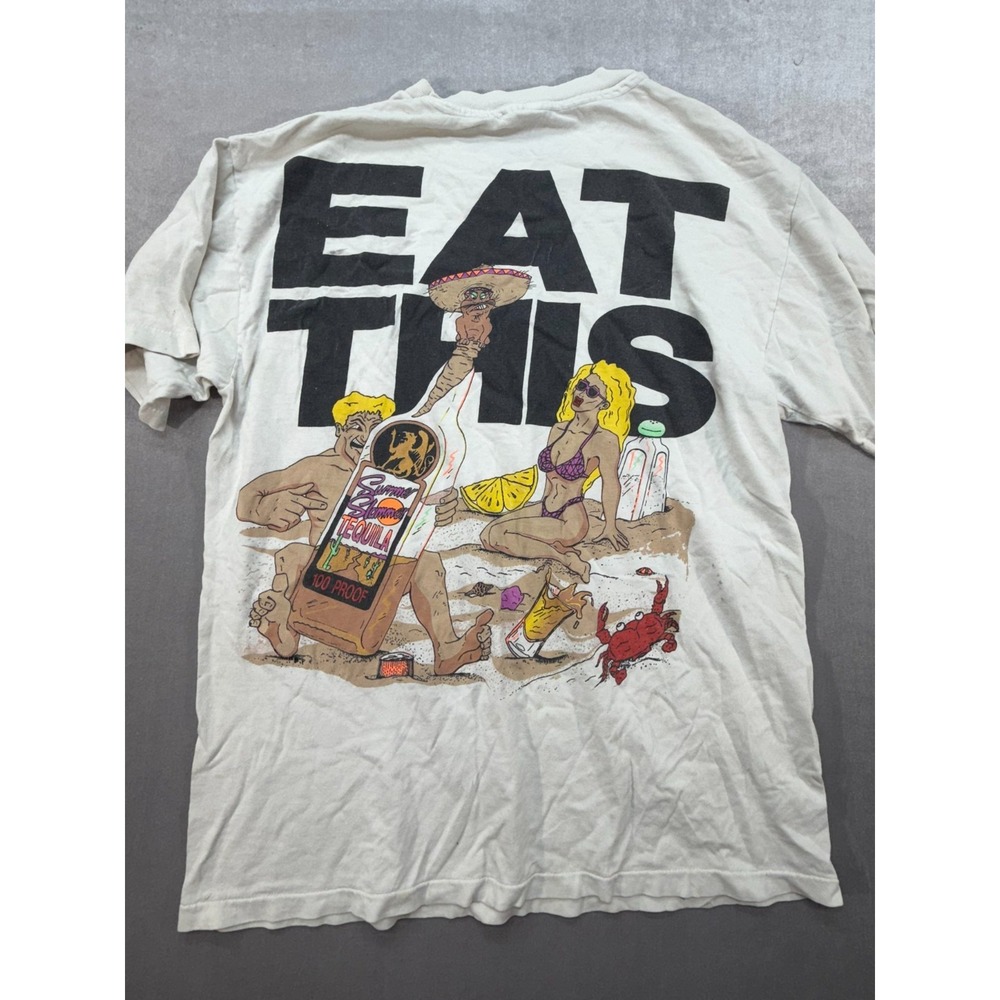 Vintage "Eat This" Summer Slammer Tequilla Mrytle Beach Shirt White Size Large